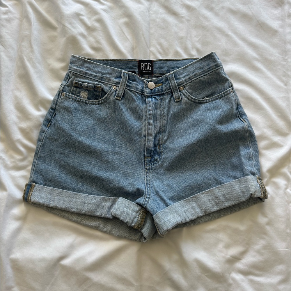 BDG Blue Jean Shorts High-Waisted Vintage Style